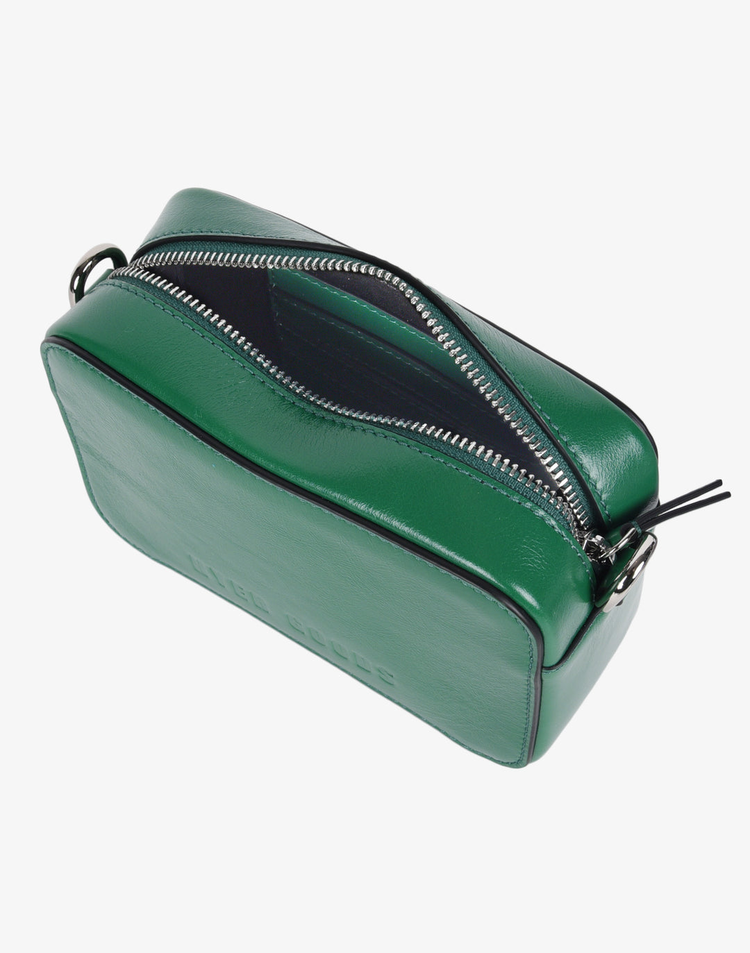 recycled genuine leather camera bag green#color_glazed-green