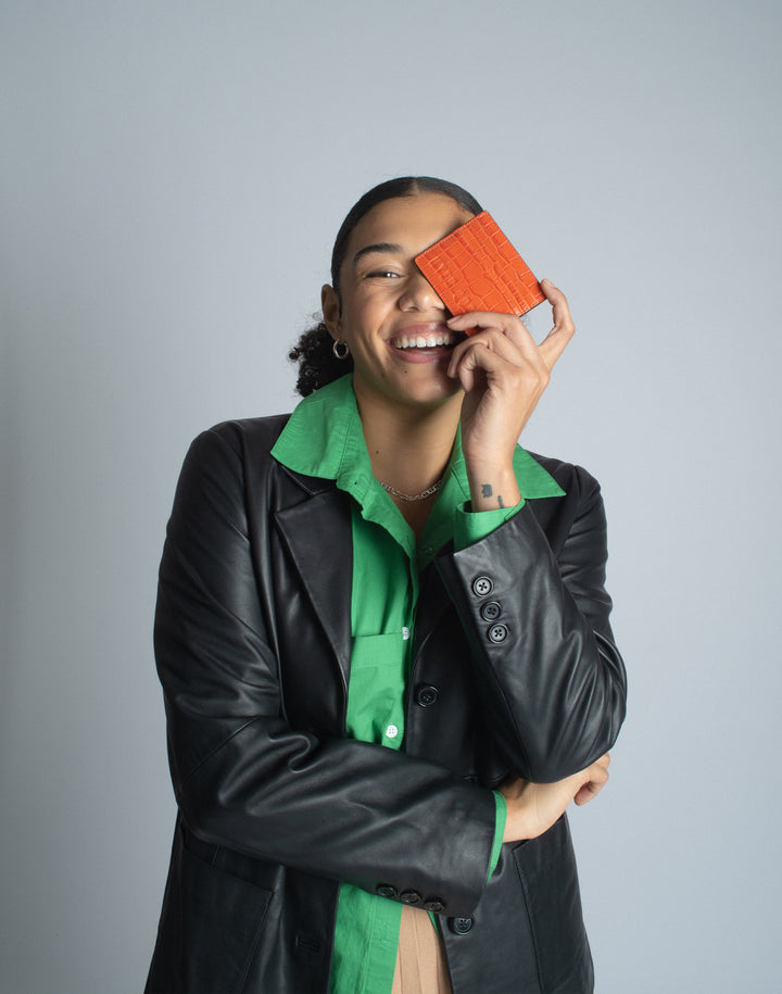 Hyer Goods_Card Wallet_Orange Croc_#color_orange-croco