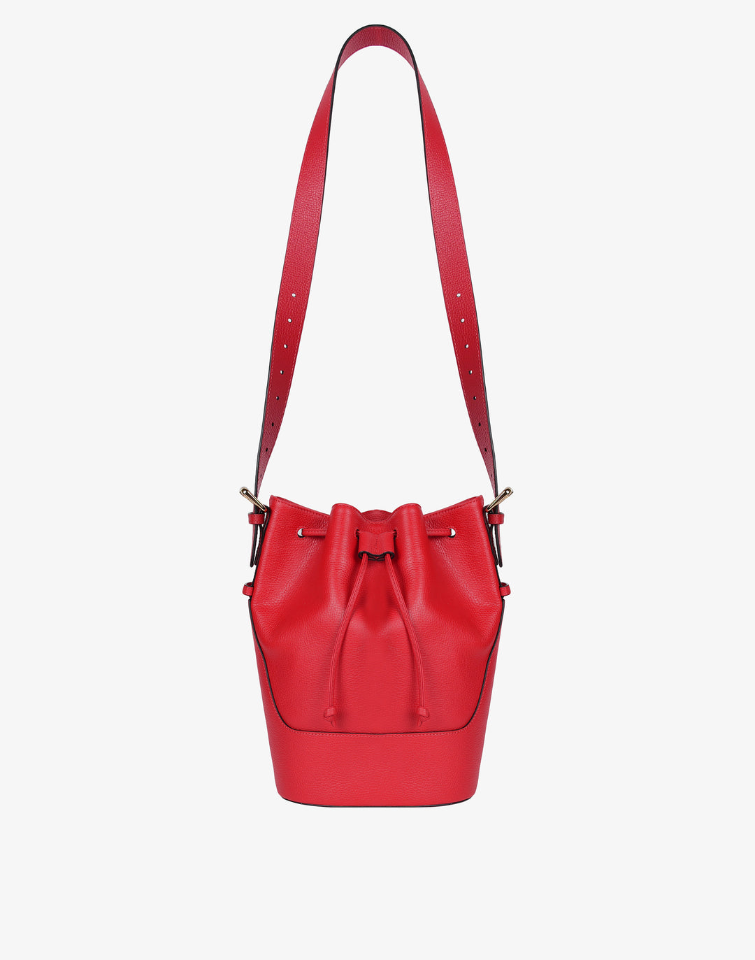 hyer goods recycled leather cinch bucket bag red#color_red