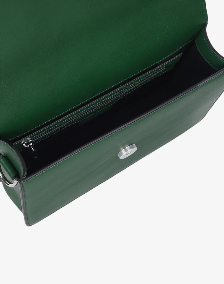 hyer goods recycled leather crossbody satchel bag green #color_green