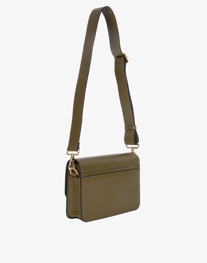 hyer goods recycled leather crossbody satchel bag olive #color_olive