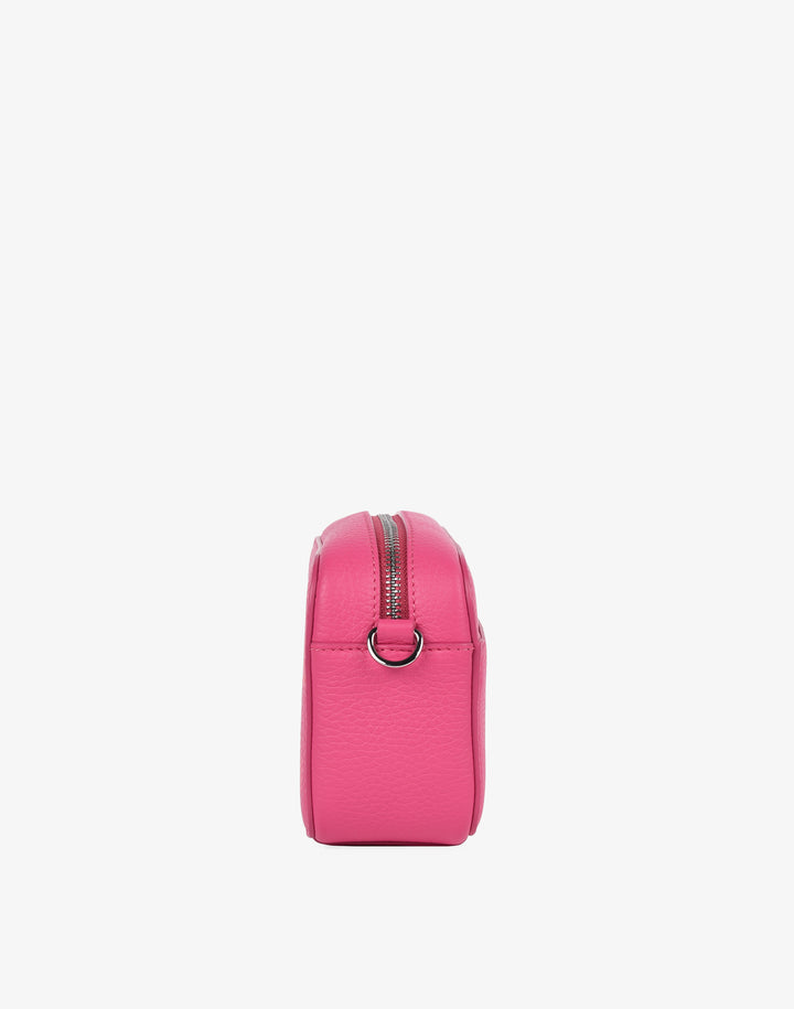 recycled genuine leather camera bag fuschia pink#color_fuschia
