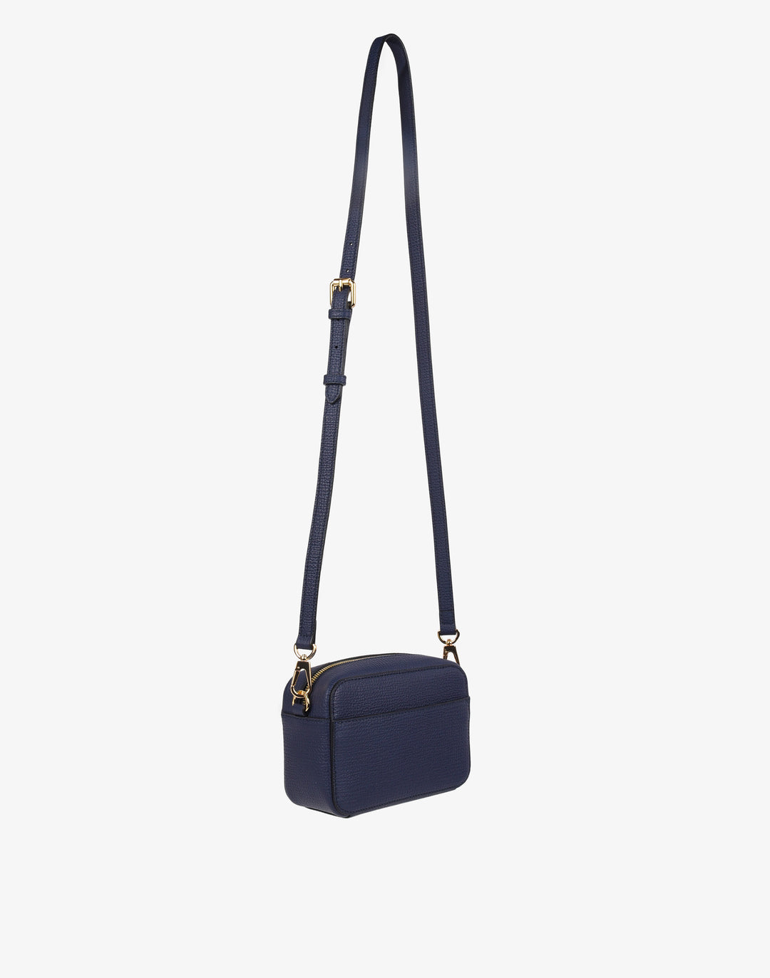 recycled genuine leather camera bag navy blue#color_navy-blue