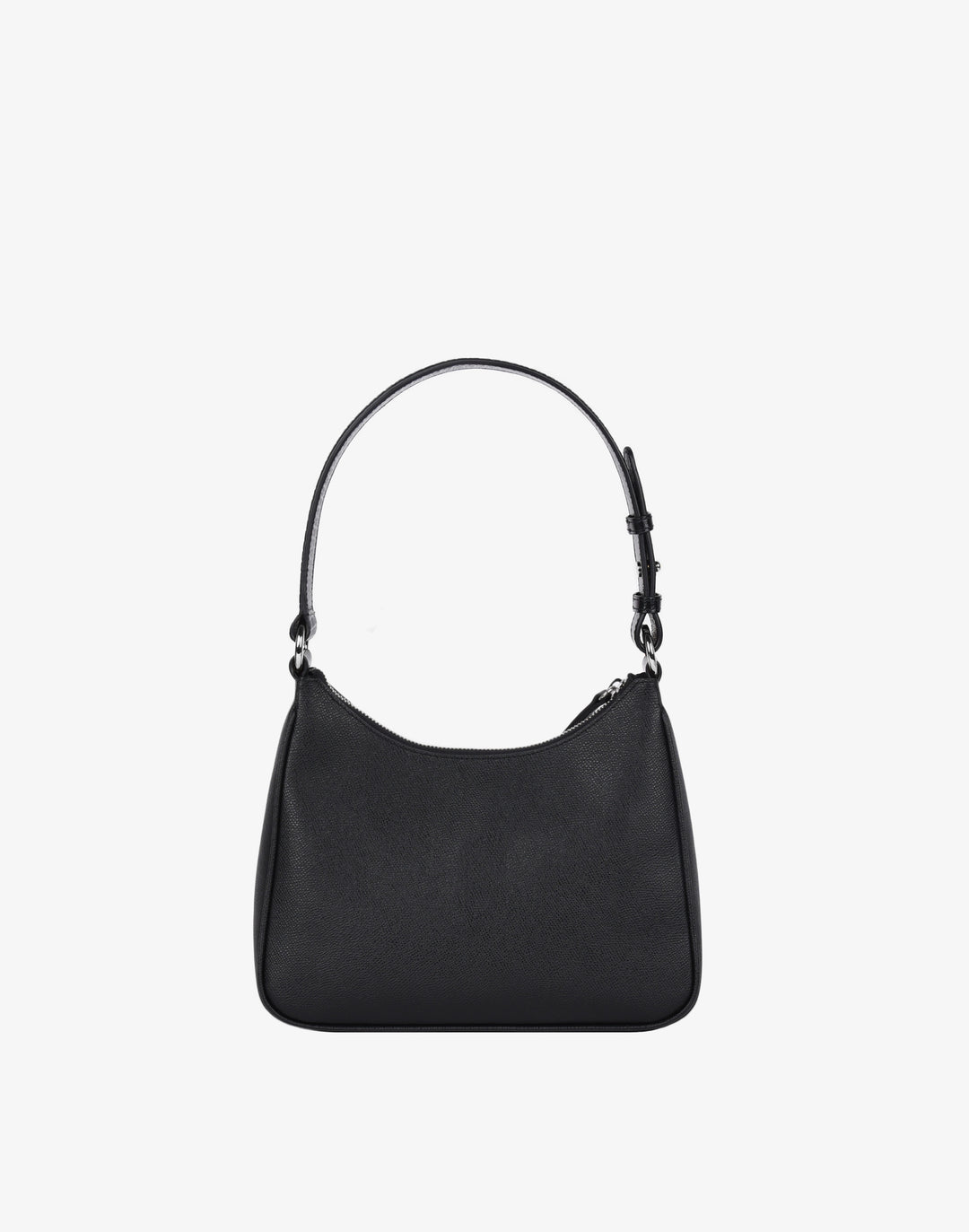 recycled genuine leather everyday shoulder bag black#color_black