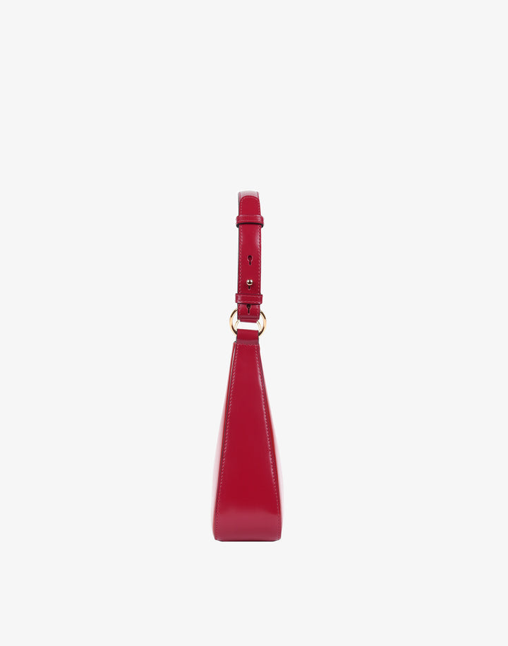 recycled genuine leather everyday shoulder bag red glazed red#color_glazed-red