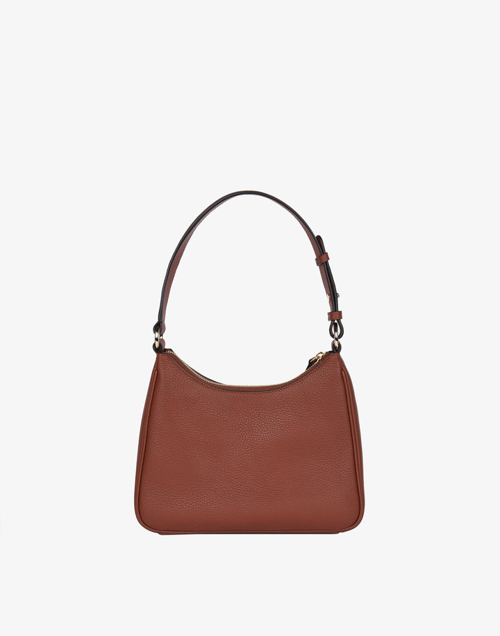 recycled genuine leather everyday shoulder bag tan brown#color_saddle-brown