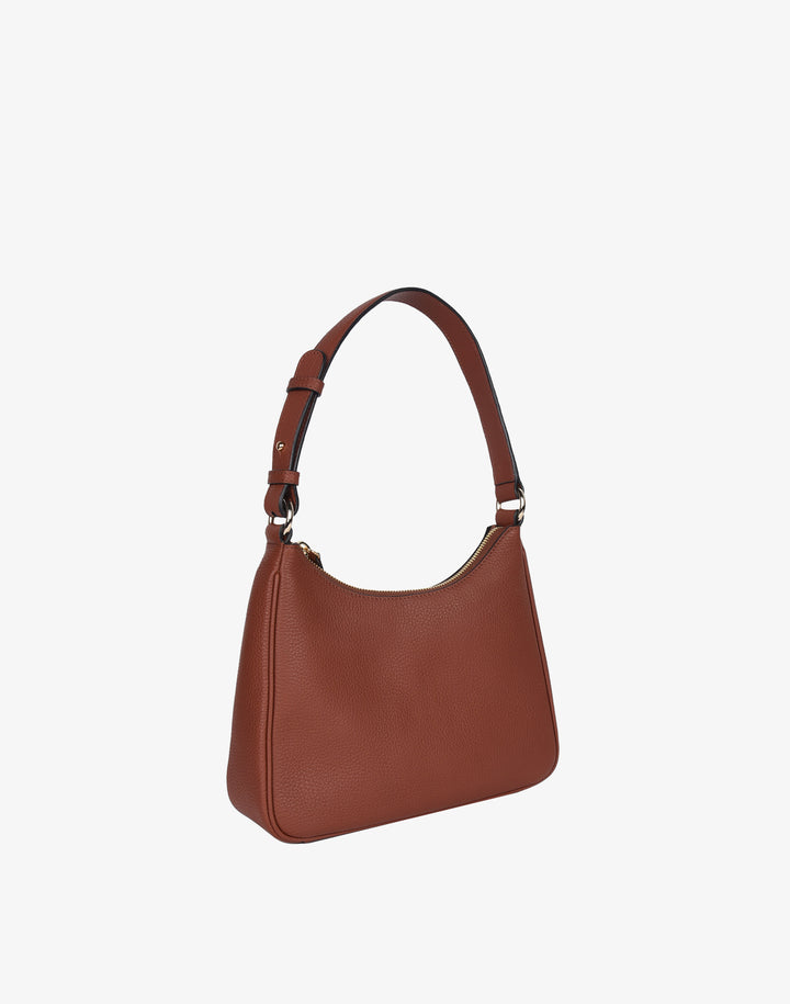 recycled genuine leather everyday shoulder bag tan brown#color_saddle-brown