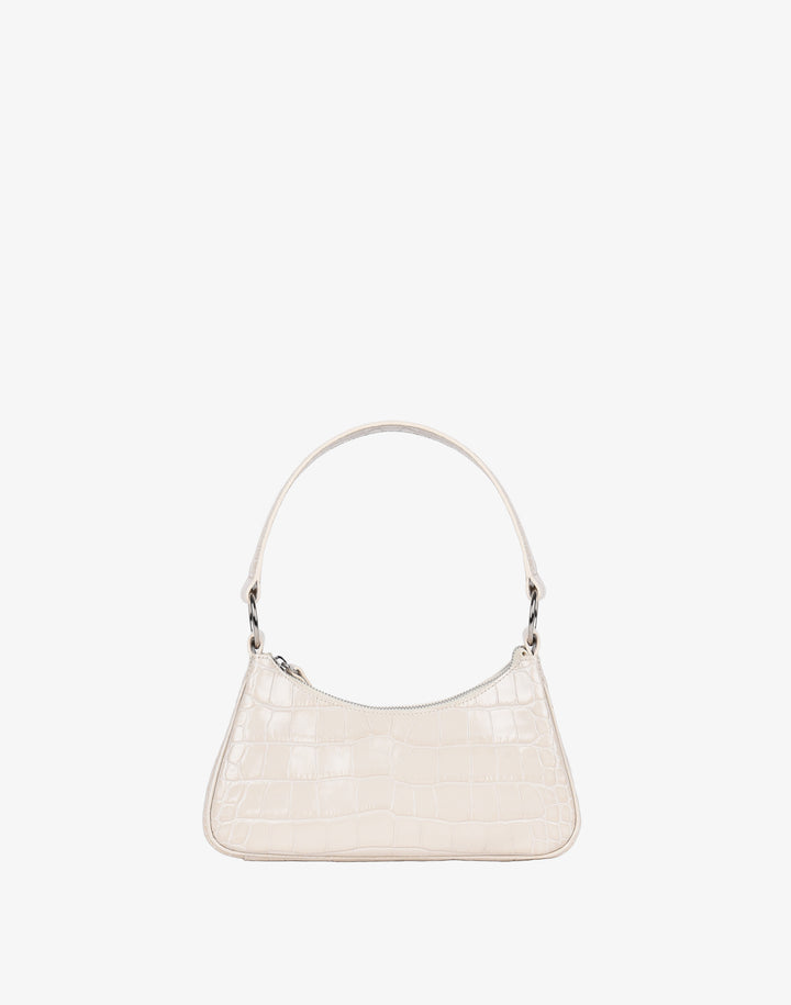 recycled genuine leather mini shoulder bag cream croc#color_cream-croc