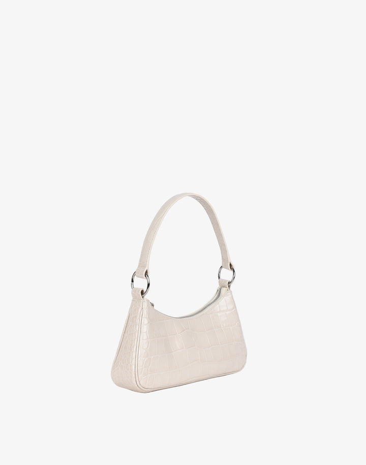 recycled genuine leather mini shoulder bag cream croc#color_cream-croc