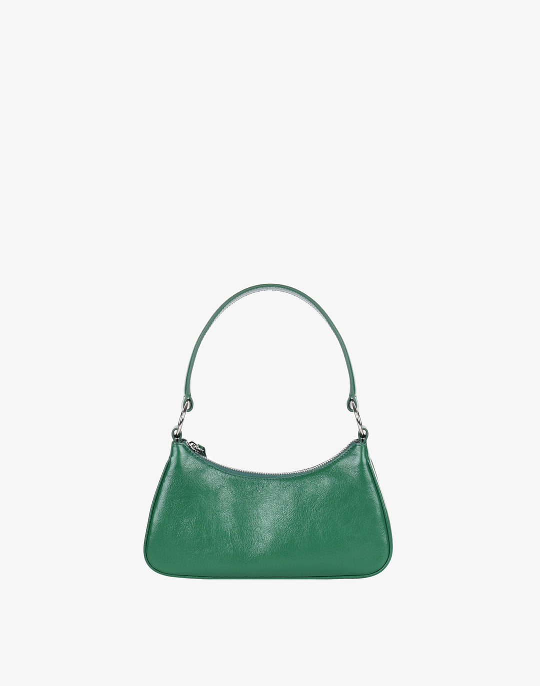 recycled genuine leather mini shoulder bag shiny green#color_glazed-green
