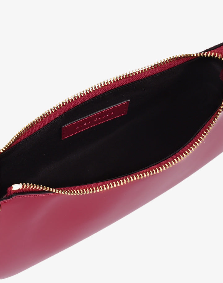 recycled genuine leather mini shoulder bag shiny red#color_glazed-red