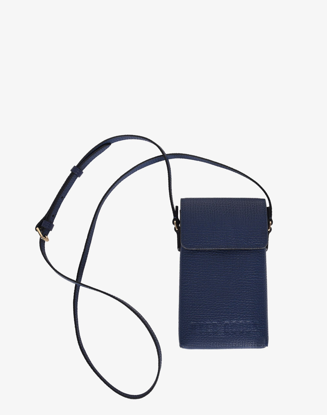 hyer goods recycled leather phone sling bag navy blue#color_navy-blue