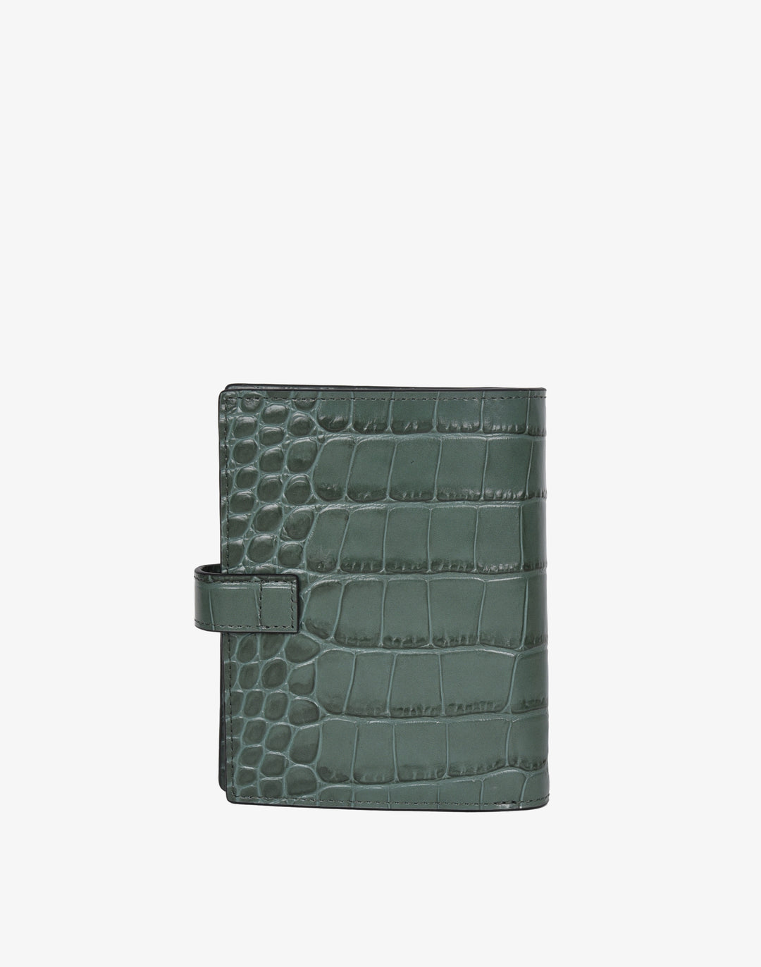 hyer goods recycled leather travel passport wallet sage green croc#color_sage-green-croc