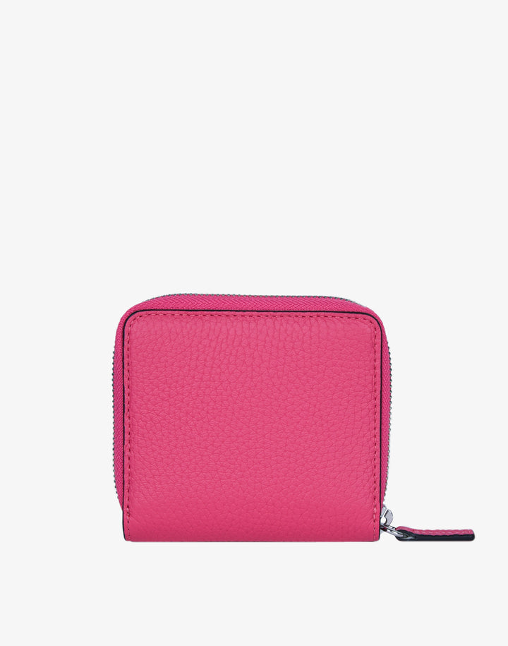 hyer goods recycled leather zip around wallet hot pink fuchsia#color_fuschia