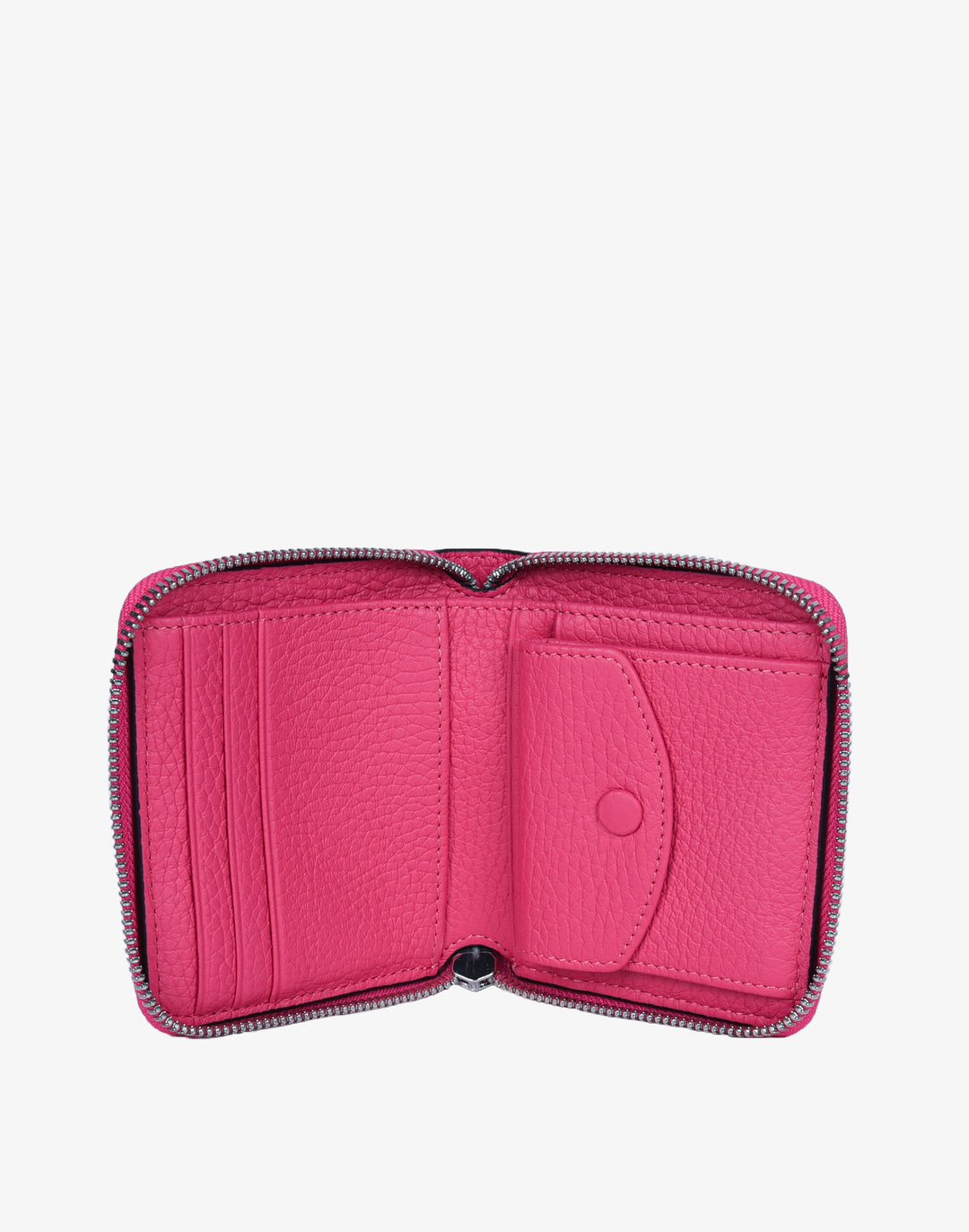 hyer goods recycled leather zip around wallet hot pink fuchsia#color_fuschia
