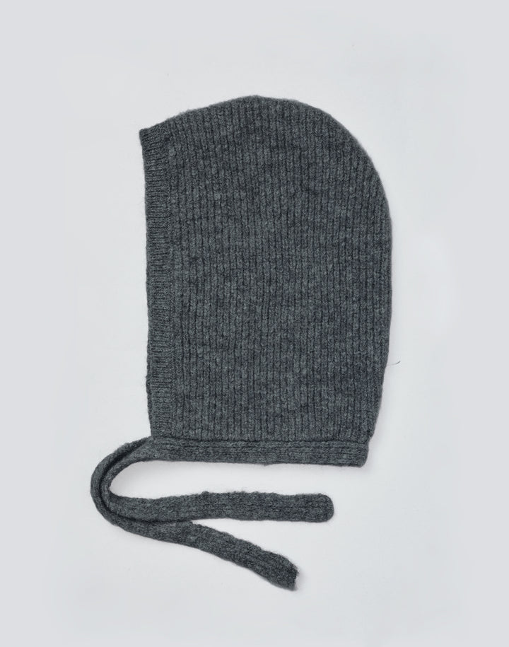 hyer goods alpaca wool rib tie balaclava-grey