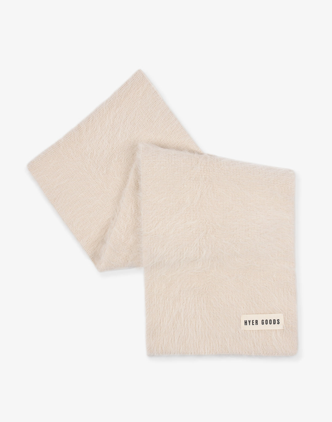 hyer goods upcycled angora scarf cream off white #color_off-white