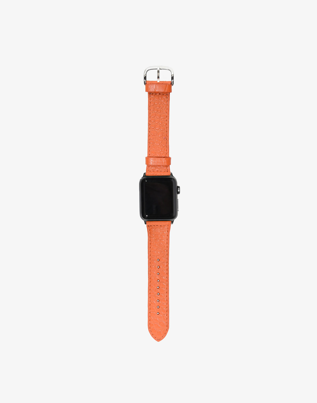 Hyer Goods recycled leather Apple Watch Band orange croc #color_flame-croc