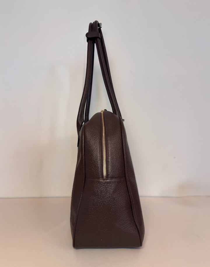 Tumbled Leather Bowling Tote