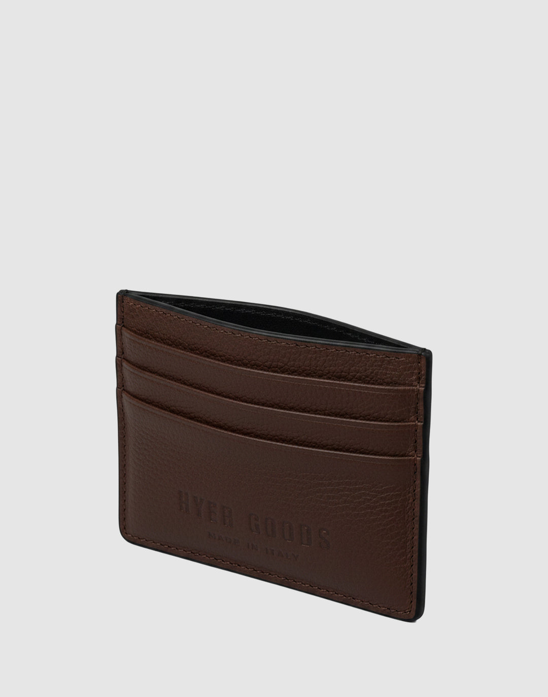 Hyer Goods_Certo Italian Card Wallet_Chocolate Brown Pebbled Leather #color_brown-pebbled-leather