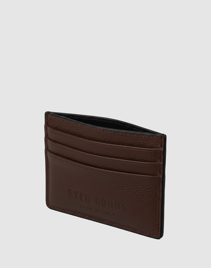 Hyer Goods_Certo Italian Card Wallet_Chocolate Brown Pebbled Leather #color_brown-pebbled-leather