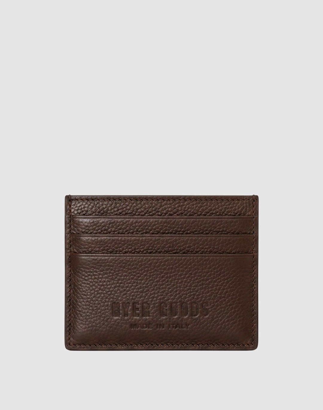 Hyer Goods_Certo Italian Card Wallet_Chocolate Brown Pebbled Leather #color_brown-pebbled-leather