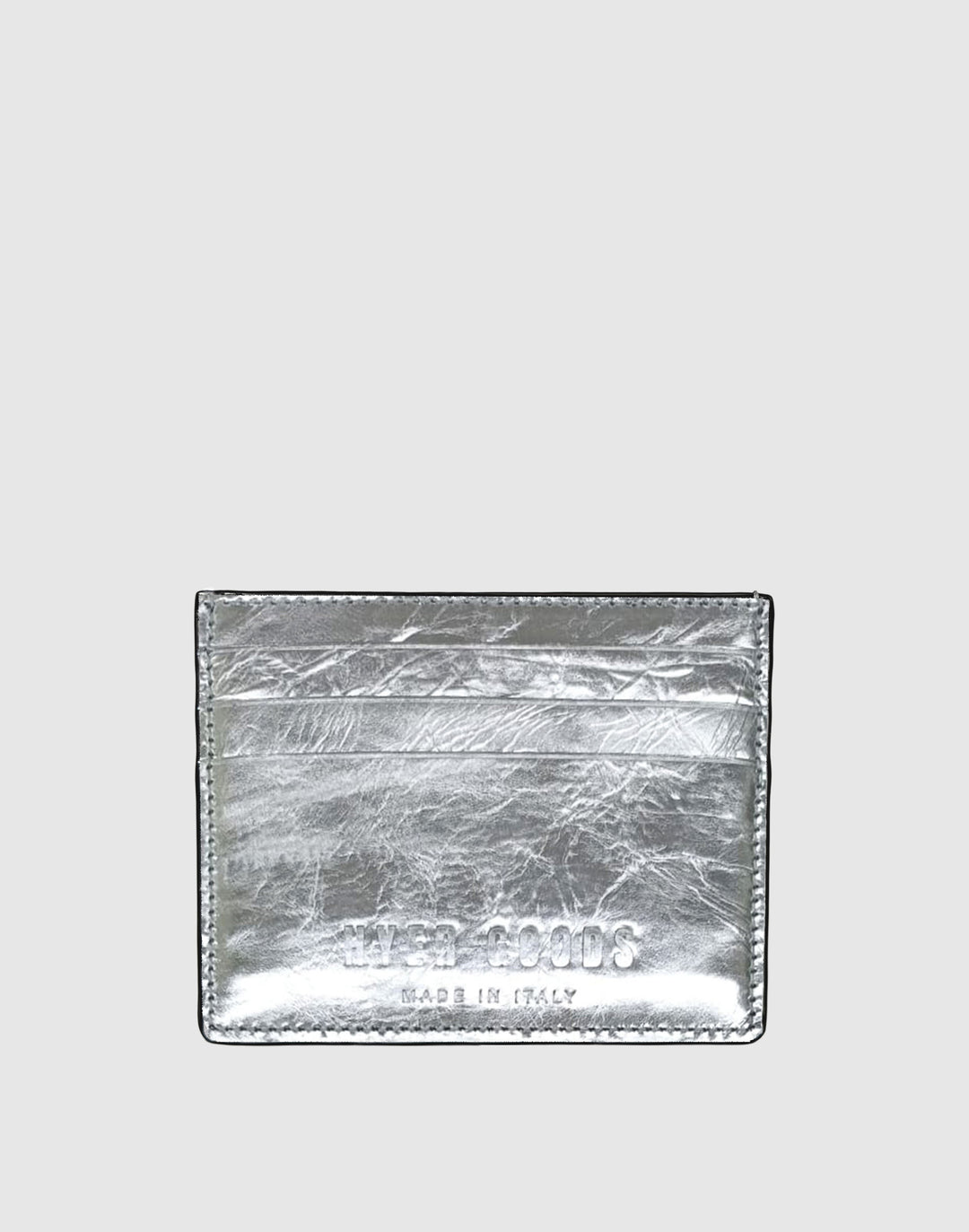 Hyer Goods_Certo Italian Card Wallet_Silver metallic wallet#color_silver