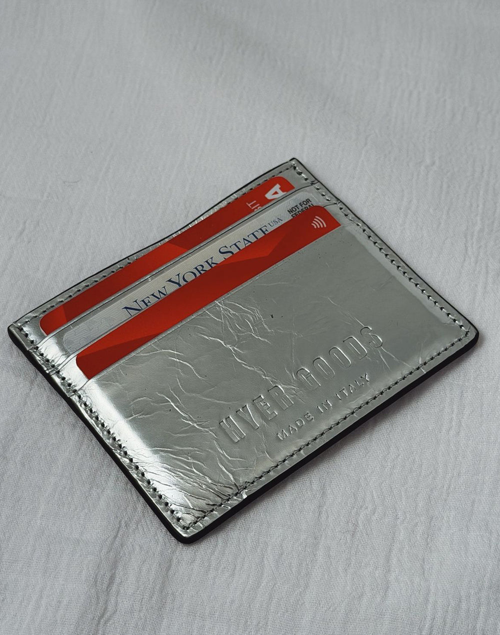Hyer Goods_Certo Italian Card Wallet_Silver metallic wallet#color_silver