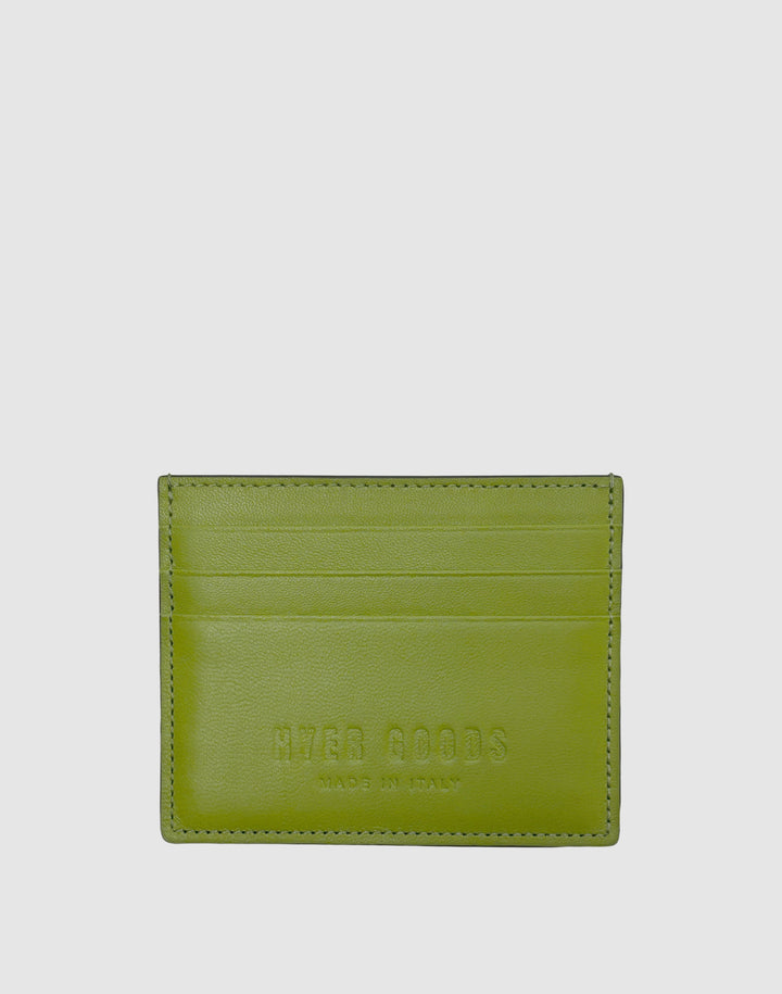 Hyer Goods_Certo Italian Card Wallet_Chartreuse Green leather #color_chartreuse