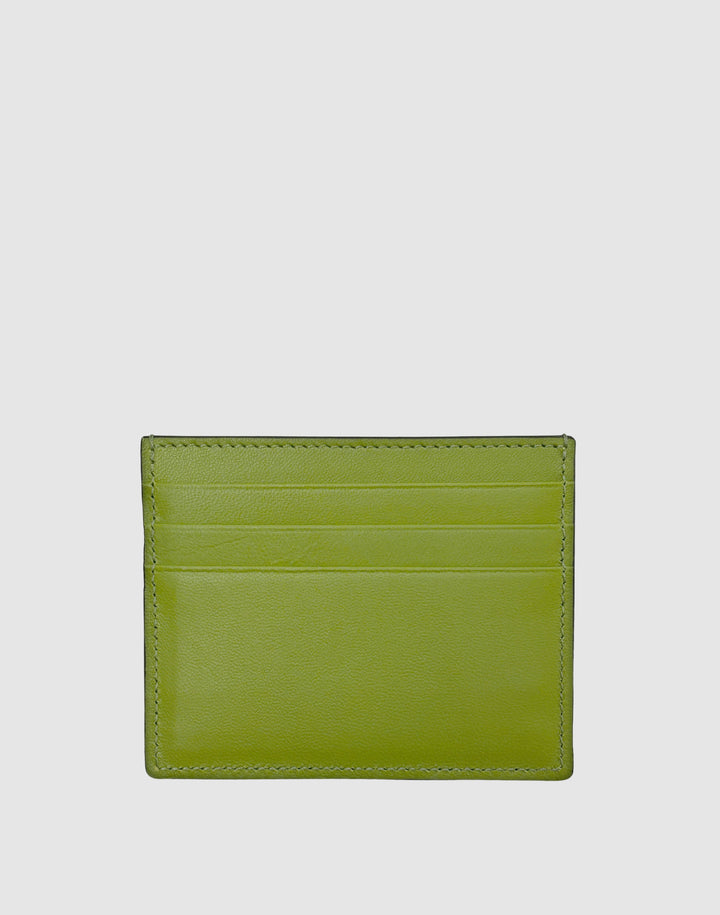 Hyer Goods_Certo Italian Card Wallet_Chartreuse Green leather #color_chartreuse