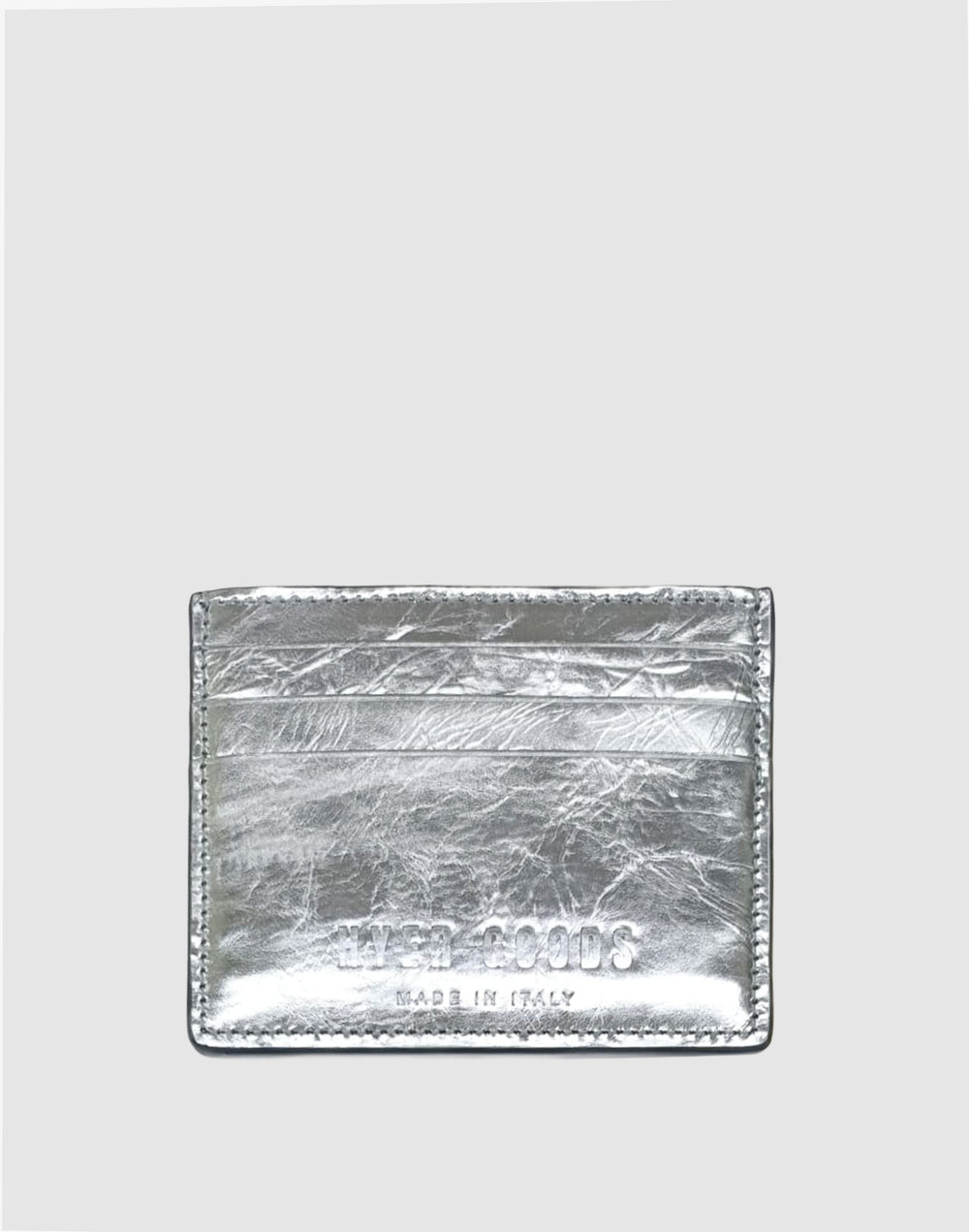 Hyer Goods_Certo Italian Card Wallet_Silver metallic wallet#color_silver