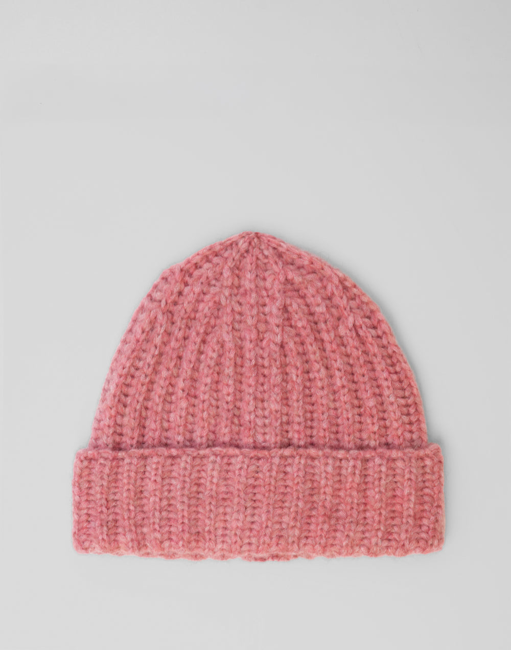 Lightweight chunky alpaca blend ribbed winter beanie #color_dusty-pink