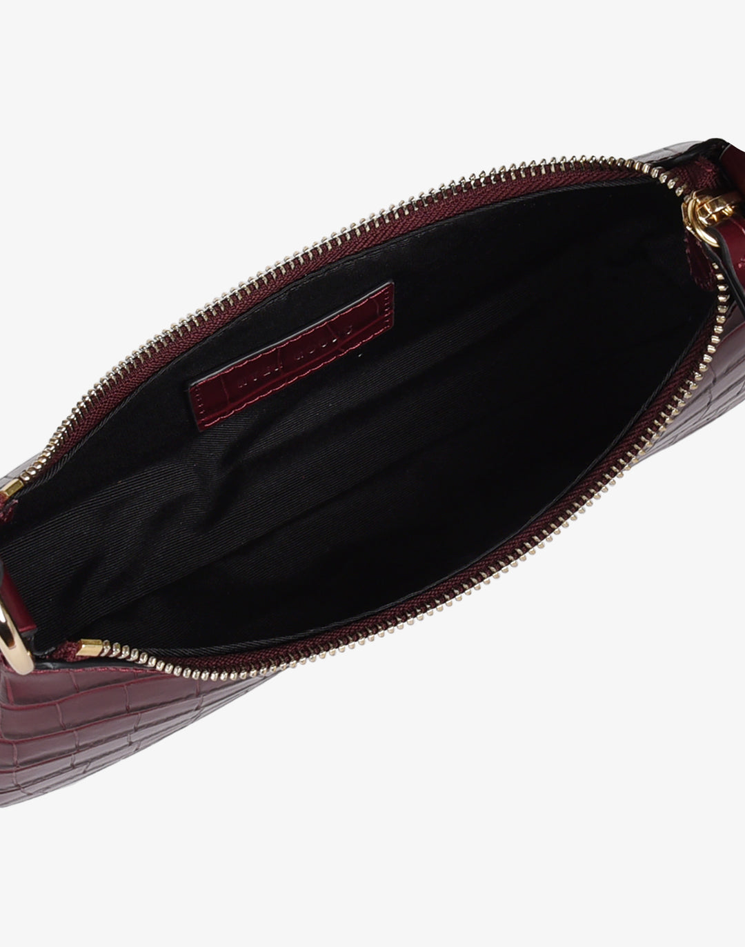 recycled genuine leather mini shoulder bag burgundy crocodile #color_burgundy-croco