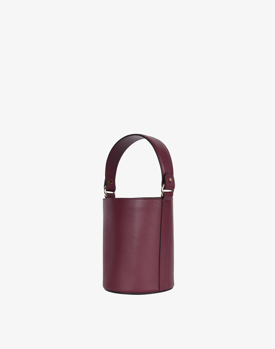 hyer goods recycled leather mini bucket bag wine saffiano#color_wine-saffiano