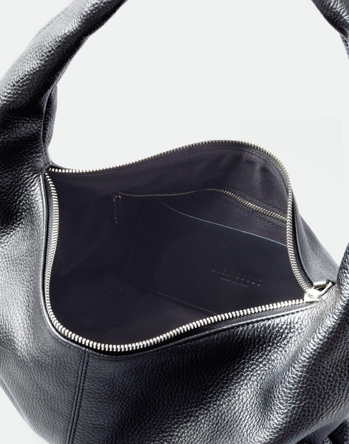 HYER GOODS slouchy everyday shoulder bag #color_black-silver