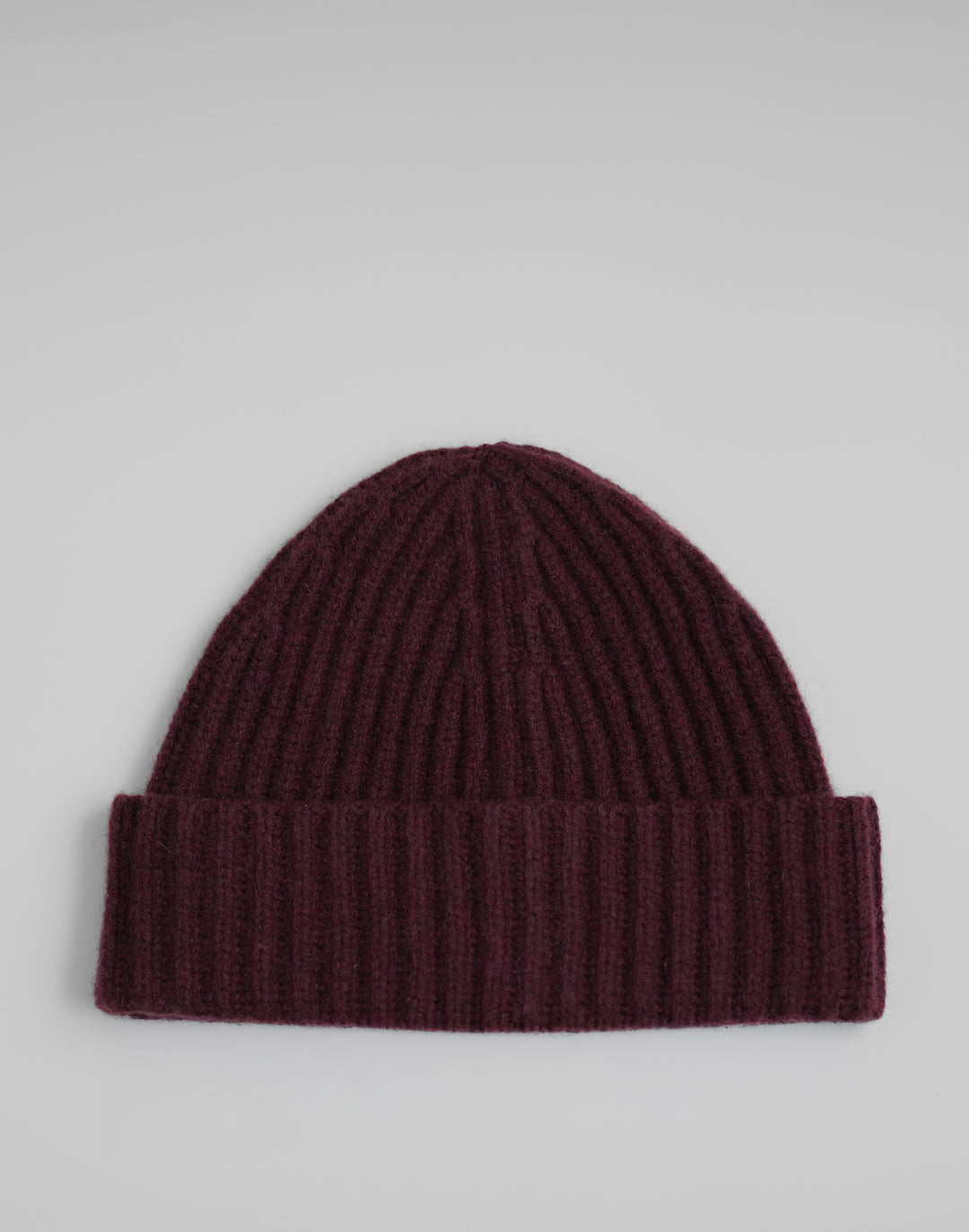 HYER GOODS full cardigan burgundy ribbed beanie #color_bordeaux