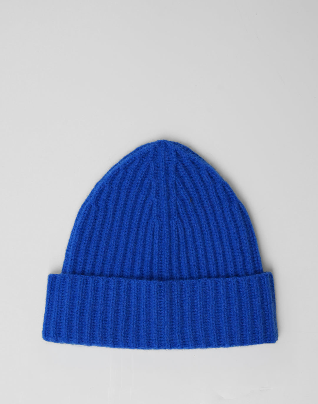 HYER GOODS full cardigan bright blue ribbed beanie #color_cobalt