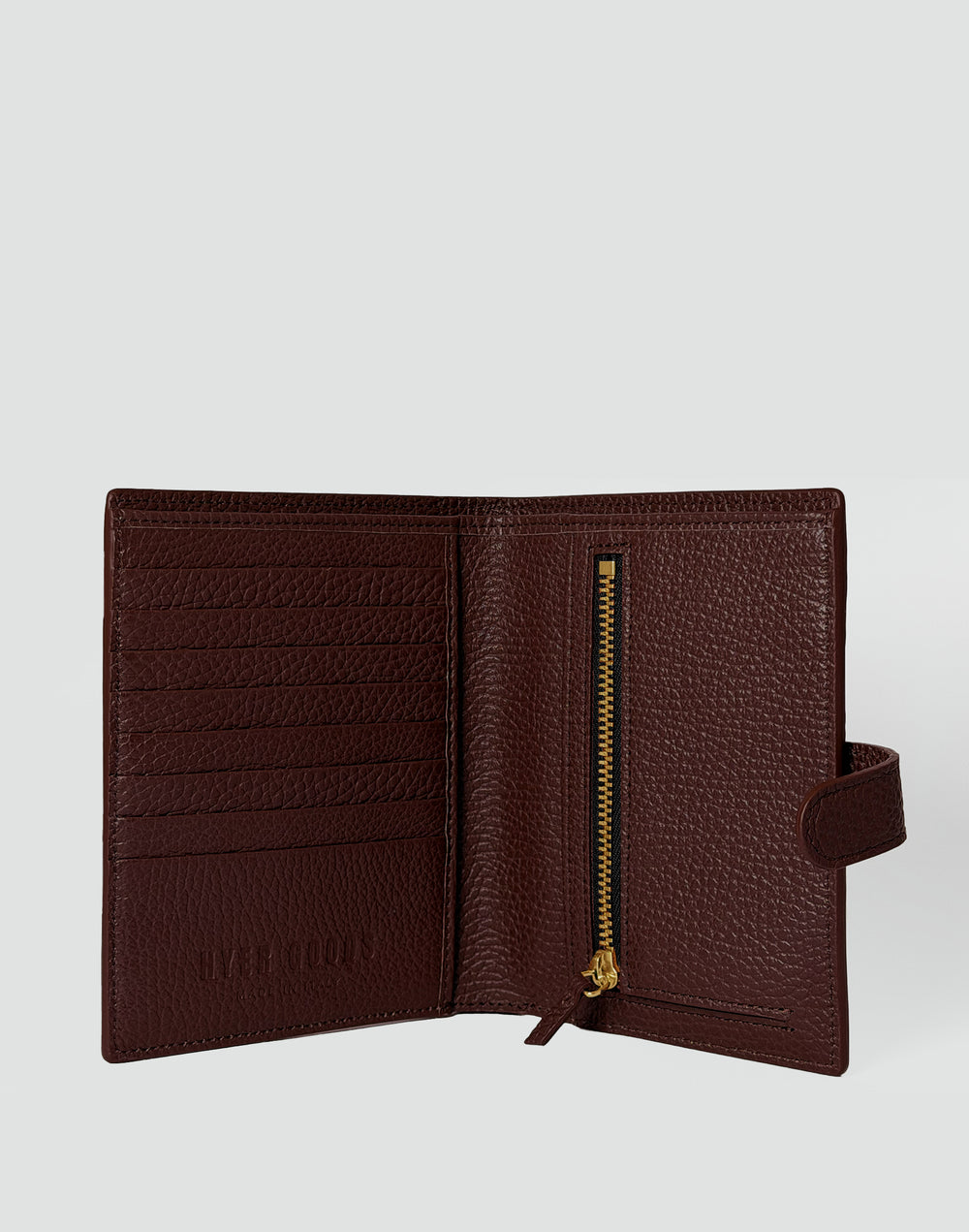 HYER GOODS Il Viaggio Tumbled Leather Travel Passport Wallet #color_burgundy