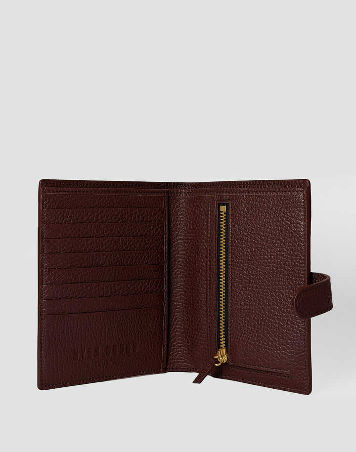 HYER GOODS Il Viaggio Tumbled Leather Travel Passport Wallet #color_burgundy