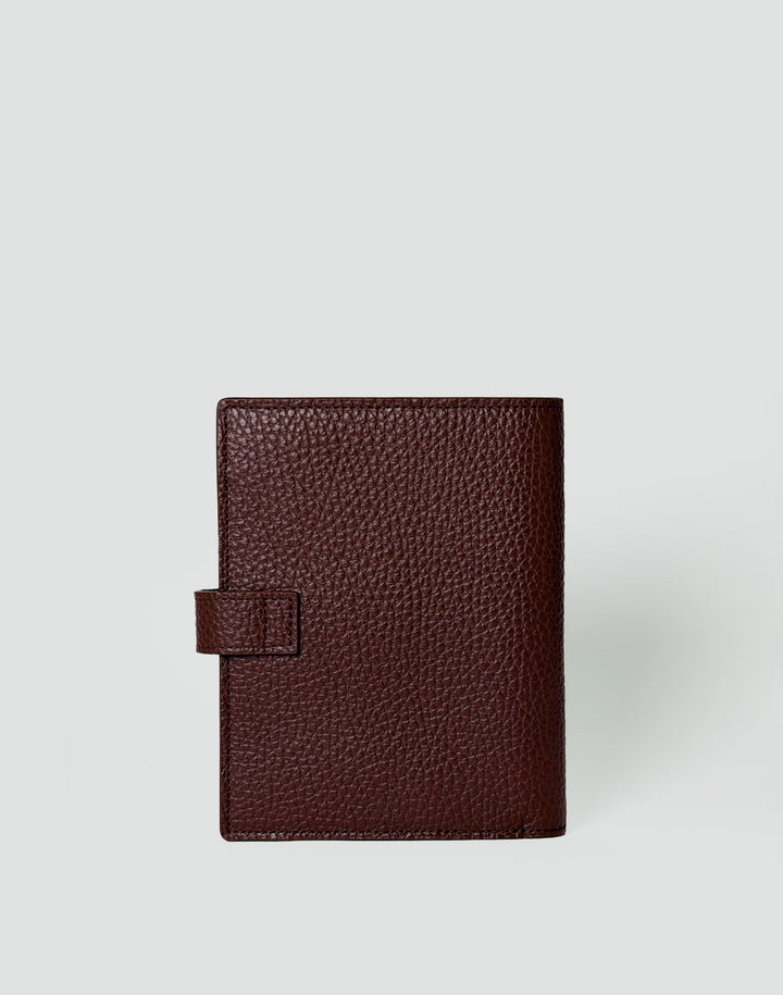 HYER GOODS Il Viaggio Tumbled Leather Travel Passport Wallet #color_burgundy