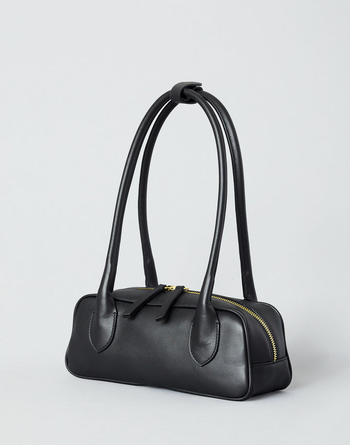 HYER GOODS Mini La Strada East West Bag #color_black-gold
