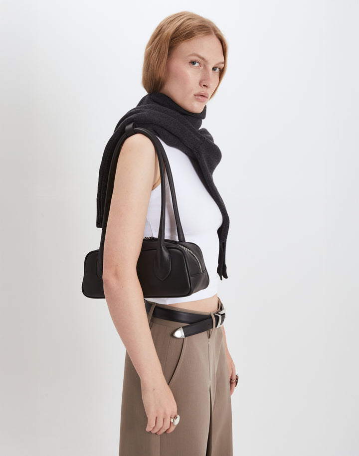 HYER GOODS Mini La Strada East West Bag #color_black-silver