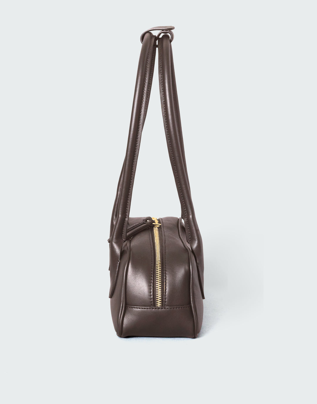 HYER GOODS Mini La Strada East West Baguette Shoulder Bag #color_chocolate-gold