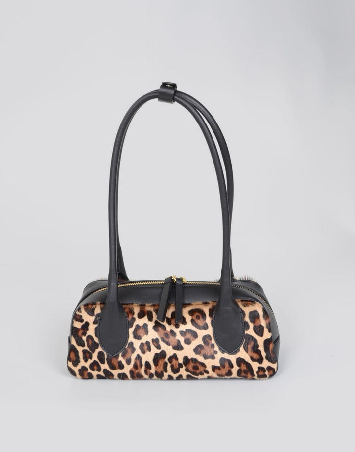 HYER GOODS Mini La Strada East West Baguette Shoulder Bag #color_leopard