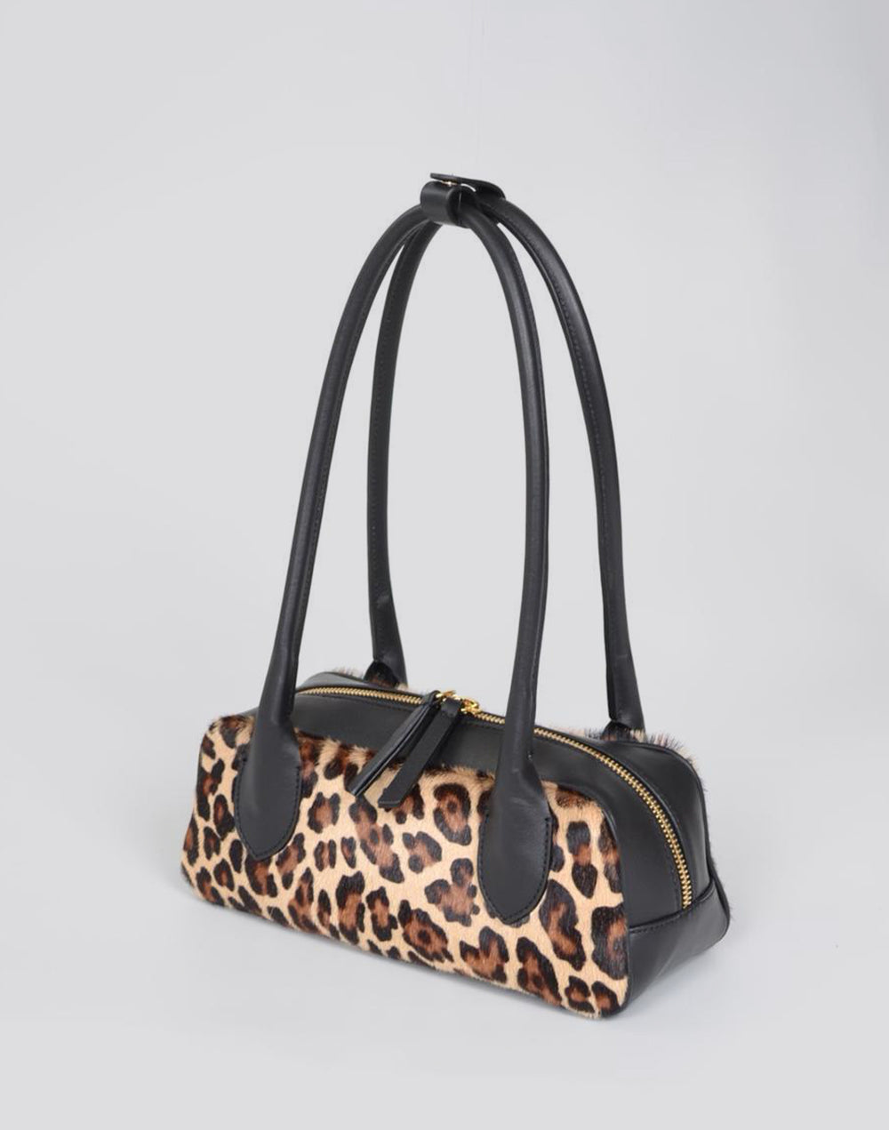 HYER GOODS Mini La Strada East West Baguette Shoulder Bag #color_leopard