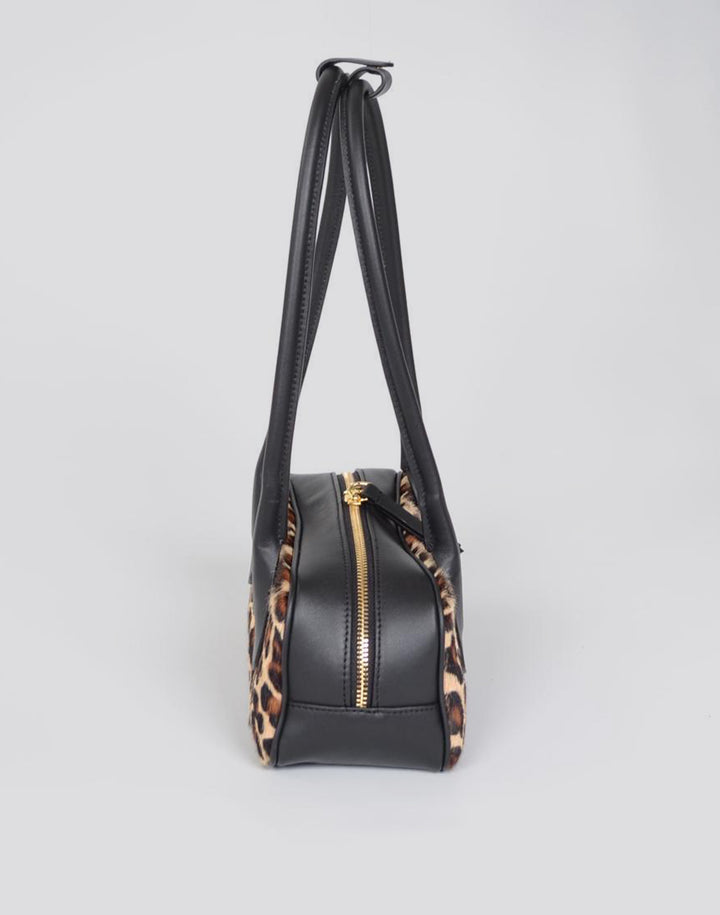 HYER GOODS Mini La Strada East West Baguette Shoulder Bag #color_leopard