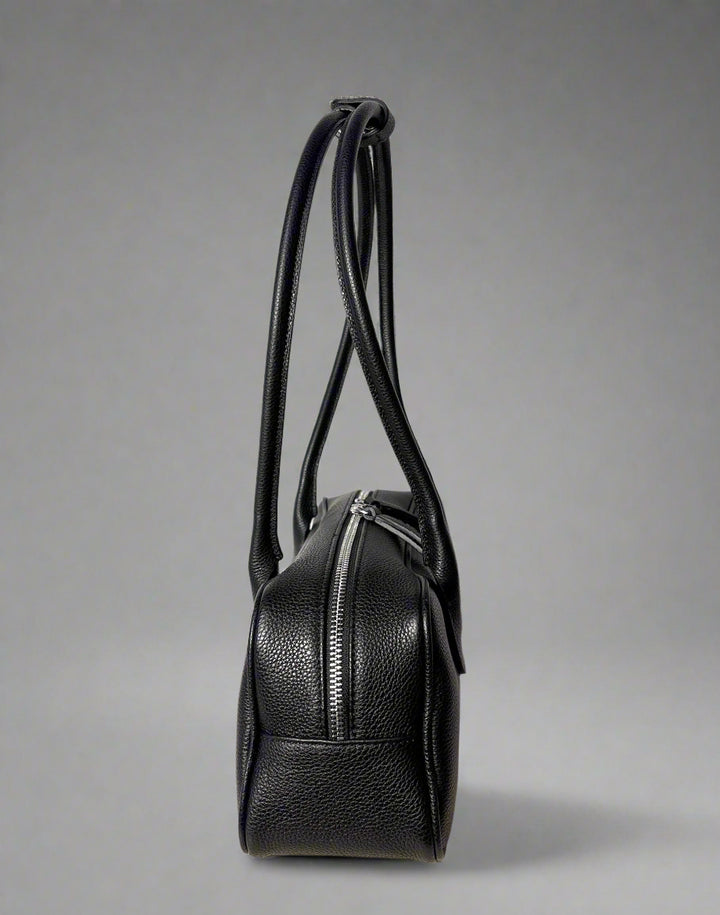 hyer goods la strada limited edition tumbled leather bag #color_black-silver