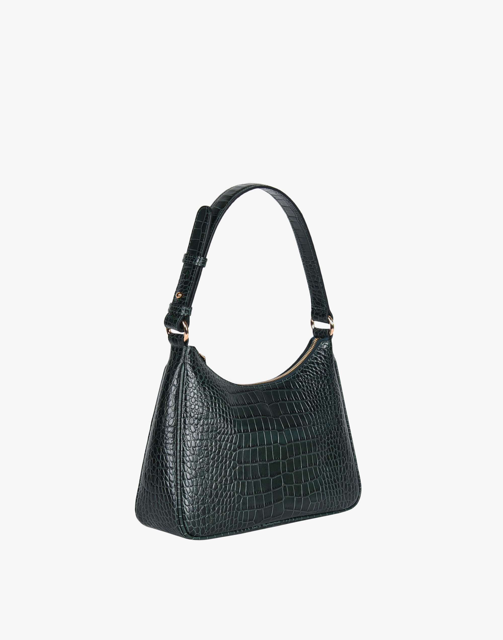 Black croc leather outlet bag