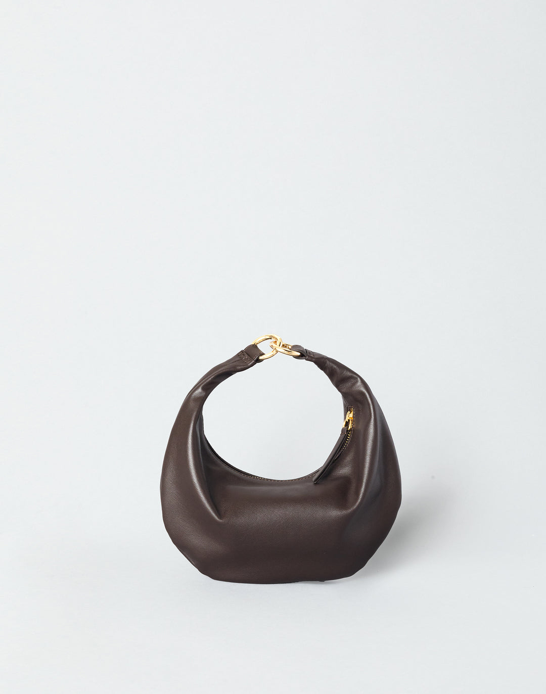 HYER GOODS convertible Mini crescent micro ring bag chocolate brown #color_chocolate