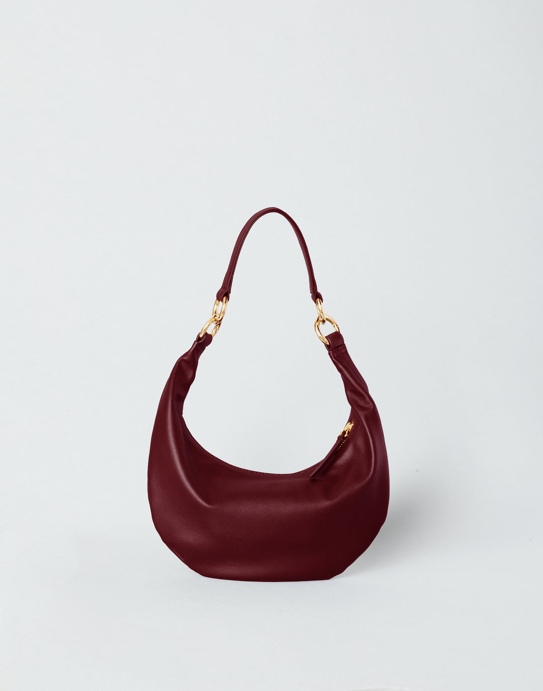HYER GOODS Mini crescent micro ring bag dark red #color_dark-cherry-red